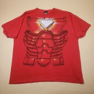 Vintage y2k Marvel Mad Engine Iron Man Big Print T Shirt Size XL 2010 Suit Armor